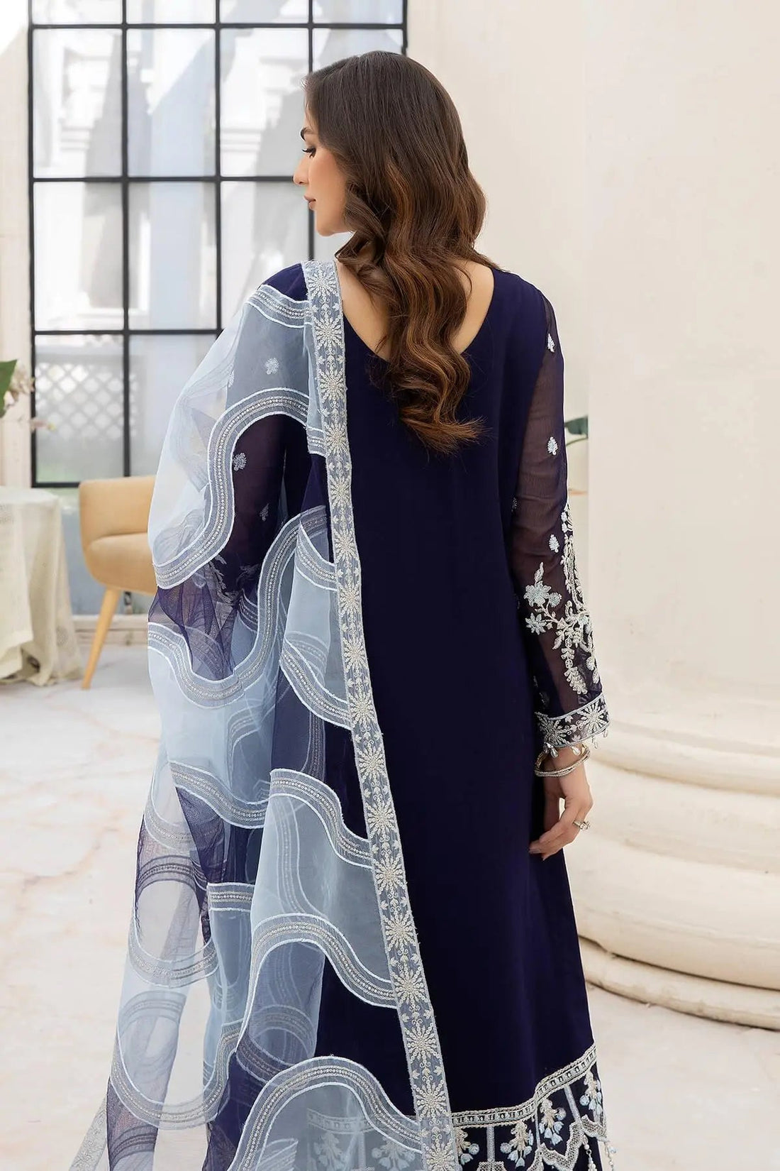 Naqsh Majestic By Imrozia Premium Chiffon 3Pc Suit M-54 Zoe - House Of Hania