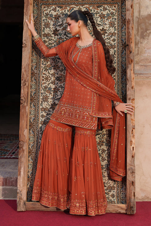 Naqshi | Kiraz Chiffon Collection | Tehzeen - House Of Hania