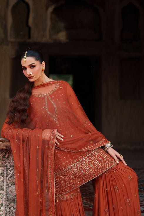 Naqshi | Kiraz Chiffon Collection | Tehzeen - House Of Hania