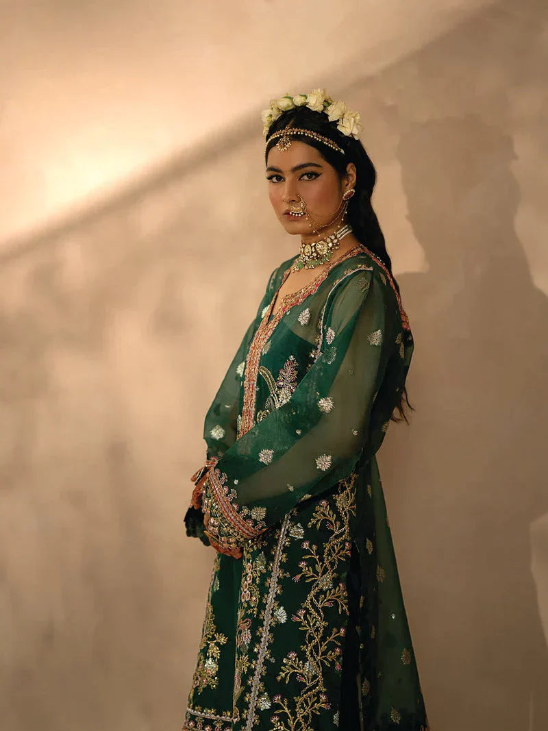 Nayab by Myeesha Embroidered Organza Unstitched 3Pc Suit MF23-02 Zamorad - House Of Hania