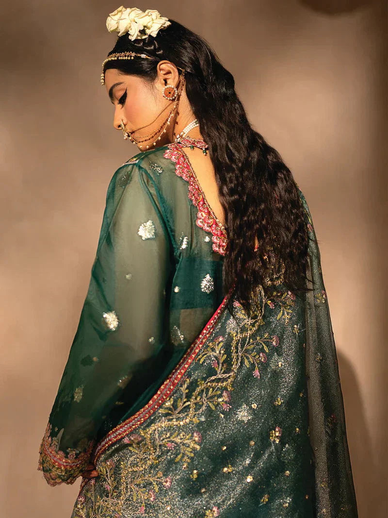 Nayab by Myeesha Embroidered Organza Unstitched 3Pc Suit MF23-02 Zamorad - House Of Hania