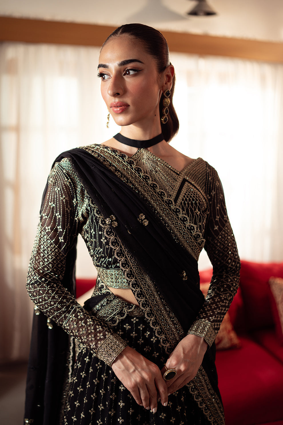 Neeshay | Dastaan Luxury Chiffon | Sunehri - House Of Hania