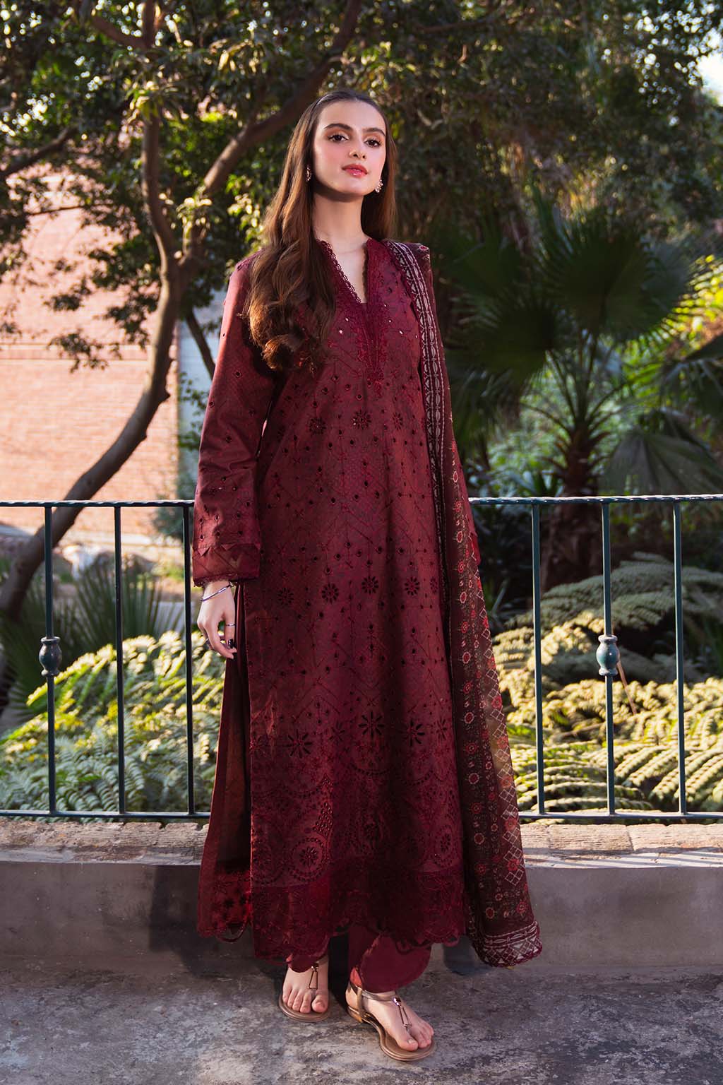 Neeshay | Summer Lines Printkari 25 | GARNET - House Of Hania