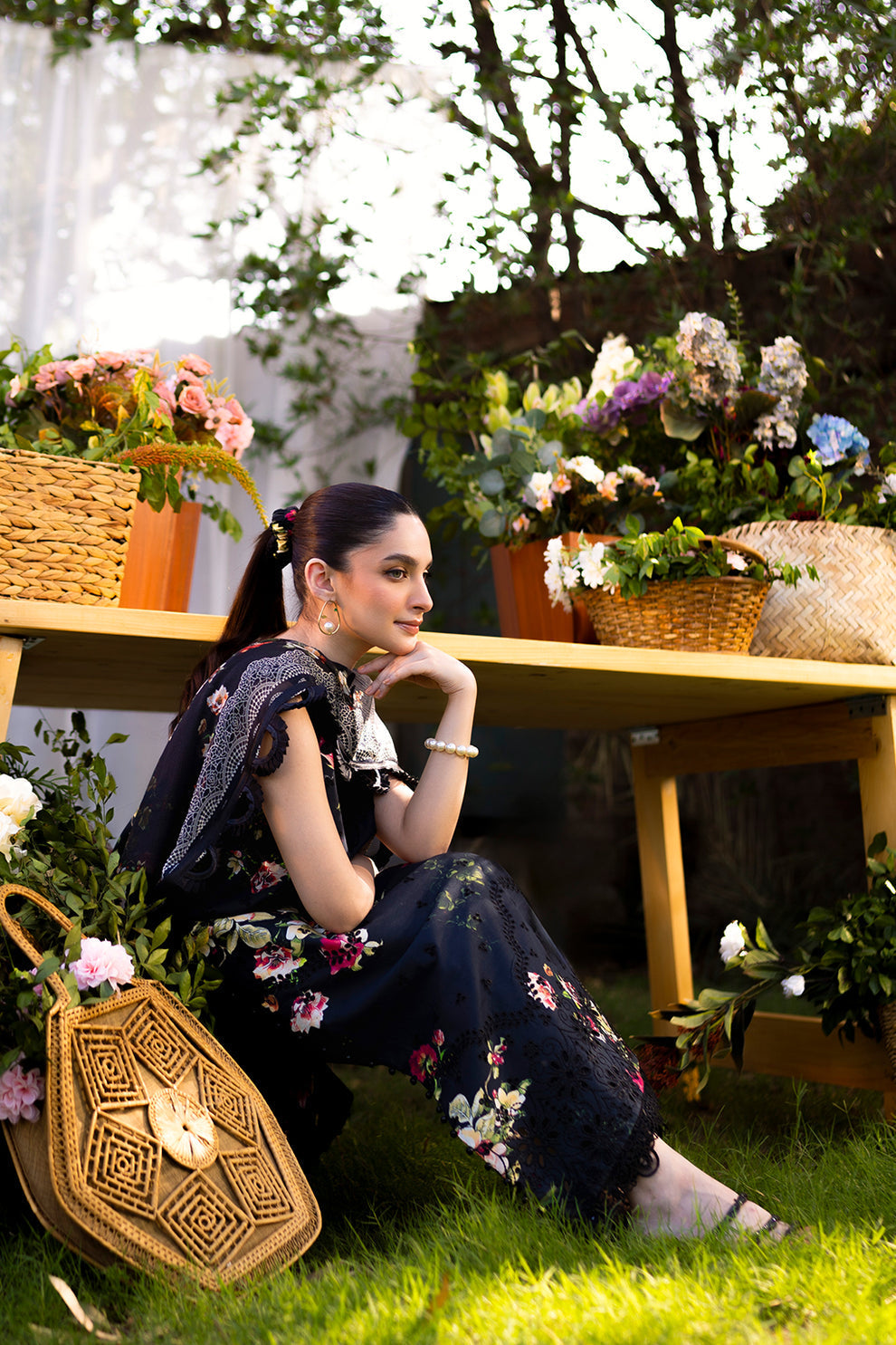 Neeshay | Summer Lines Printkari | OLIVINE - House Of Hania