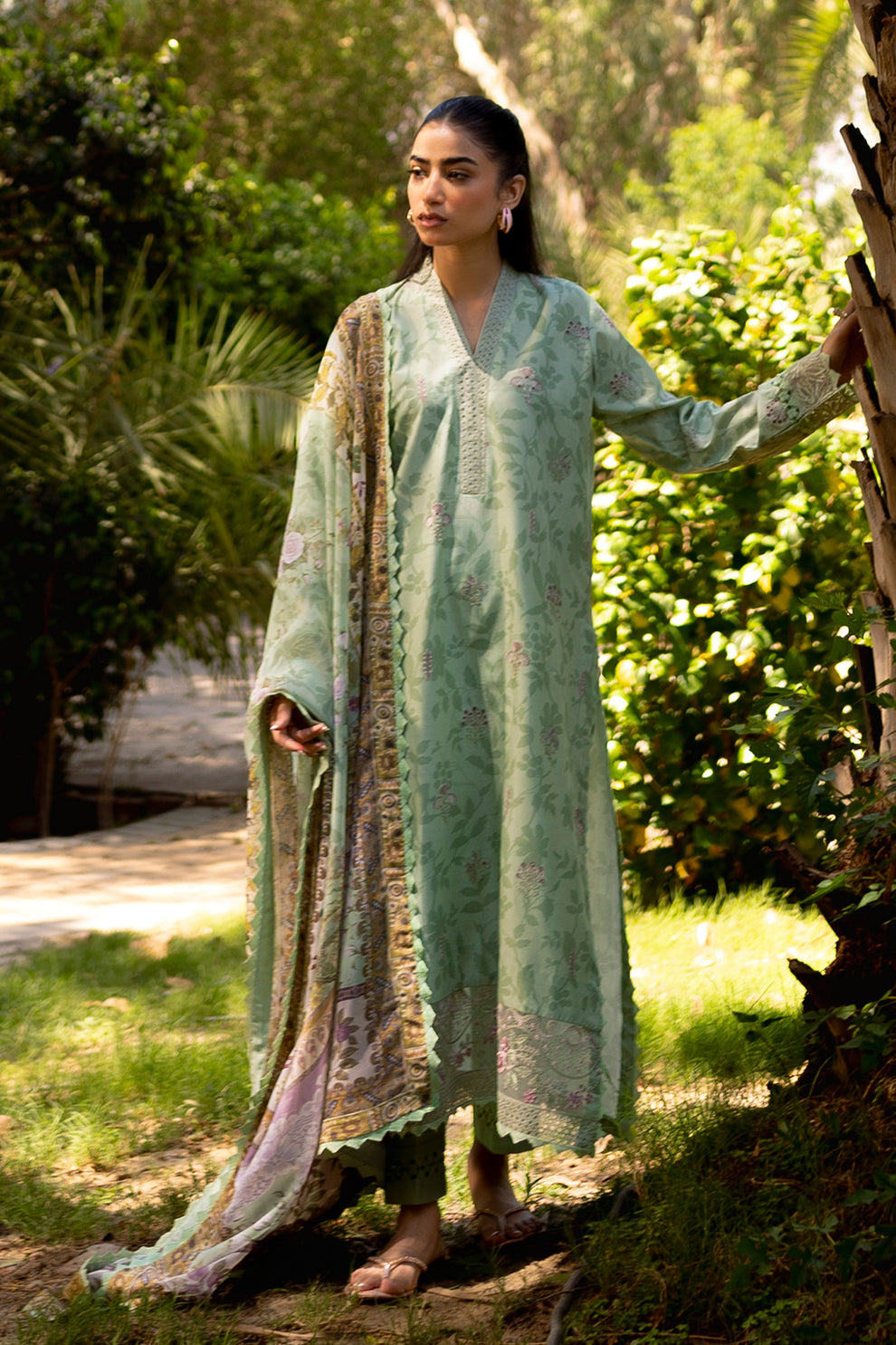 Neeshay | Summer Lines Printkari | SAGE BRUSH - House Of Hania