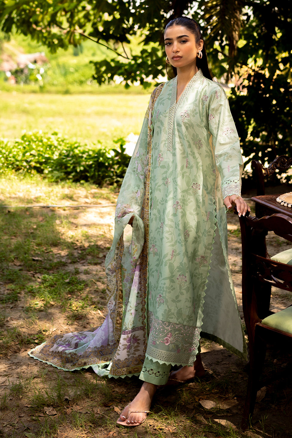 Neeshay | Summer Lines Printkari | SAGE BRUSH - House Of Hania