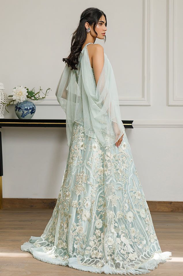 Net Embroidered Dress - House Of Hania