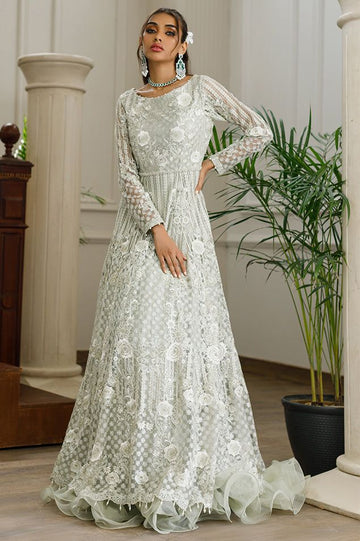 Net Embroidered Dress - House Of Hania