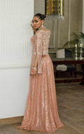 Net Embroidered Jacket With Skirt - House Of Hania