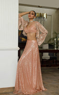 Net Embroidered Jacket With Skirt - House Of Hania