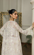 Net Embroidered Jacket with Skirt - House Of Hania