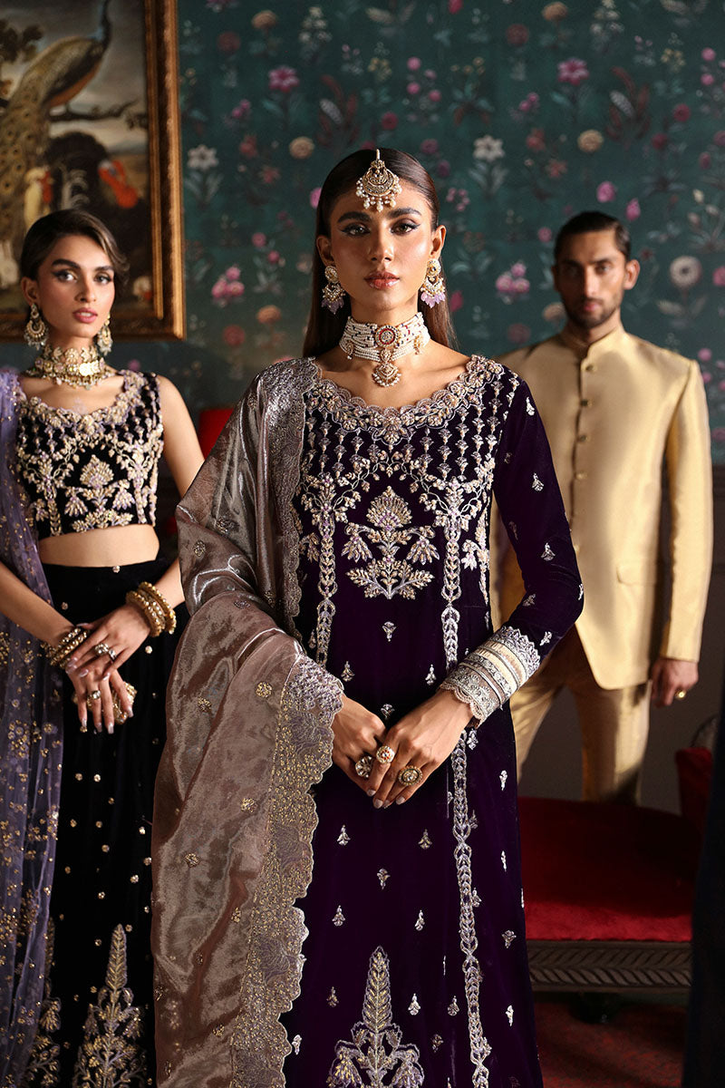 Niloufer by Mushq Embroidered Velvet 3Pc Suit MV23-02 SHIRIN - House Of Hania