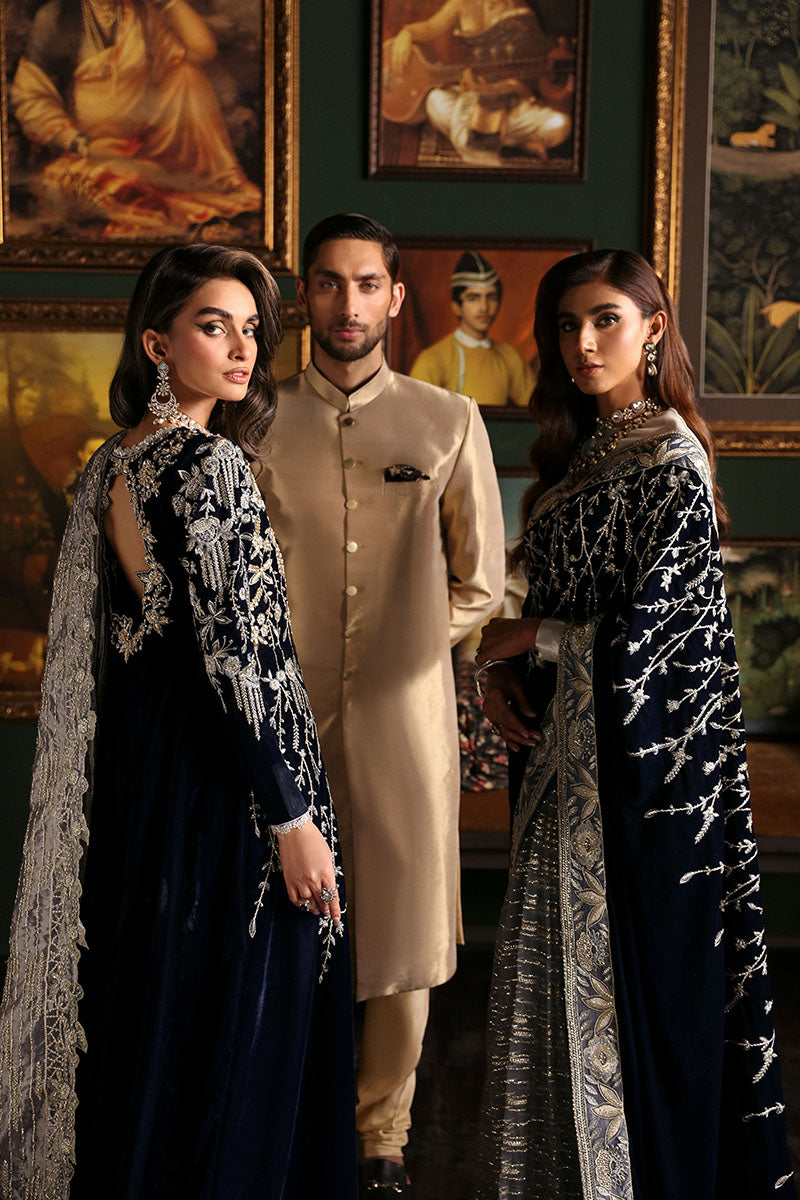 Niloufer by Mushq Embroidered Velvet 3Pc Suit MV23-03 YASMIN - House Of Hania