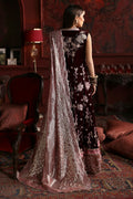 Niloufer by Mushq Embroidered Velvet 3Pc Suit MV23-04 GOLNAR - House Of Hania