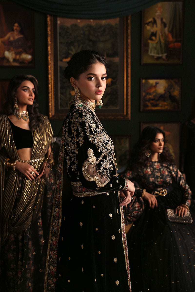 Niloufer by Mushq Embroidered Velvet  3Pc Suit MV23-05 PARI - House Of Hania
