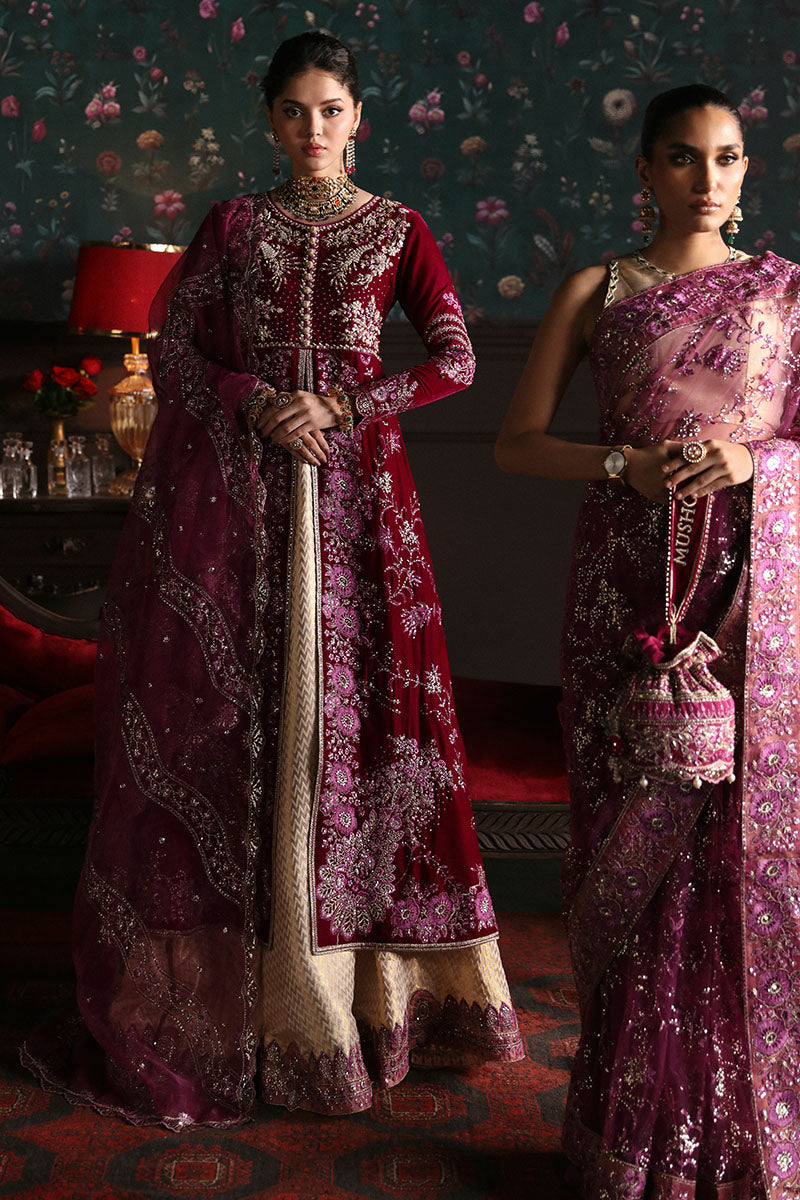 Niloufer by Mushq Embroidered Velvet 3Pc Suit MV23-06 ROXANA - House Of Hania