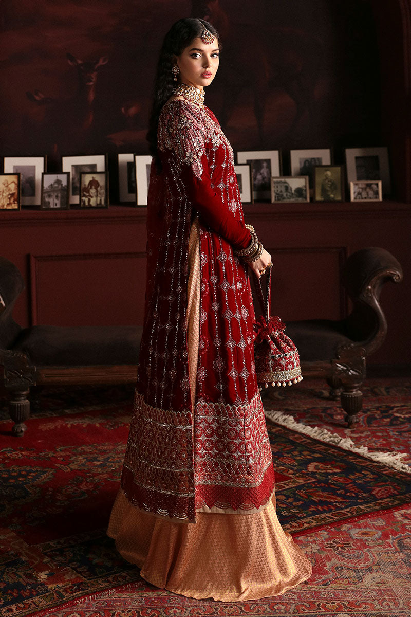 Niloufer by Mushq Embroidered Velvet 3Pc Suit MV23-08 FARAH - House Of Hania