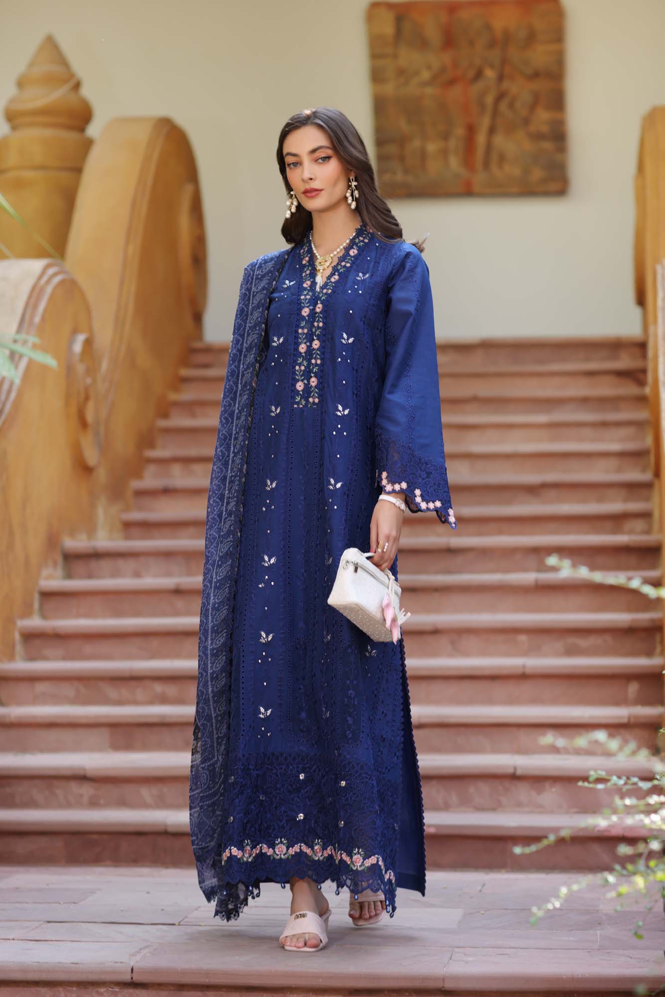 Noor by Saadia Asad | Eid Luxury Laserkari 25 | D5-B - House Of Hania