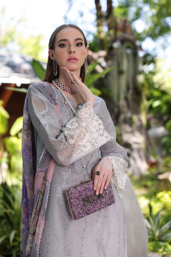 Noor by Saadia Asad | Luxury Chikankari Lawn24 | D1-B Black Ombre - House Of Hania