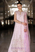 Noor by Saadia Asad | Luxury Chikankari Lawn24 | D11-A Pink Schifli - House Of Hania