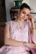 Noor by Saadia Asad | Luxury Chikankari Lawn24 | D11-A Pink Schifli - House Of Hania