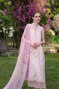 Noor by Saadia Asad | Luxury Chikankari Lawn24 | D11-A Pink Schifli - House Of Hania