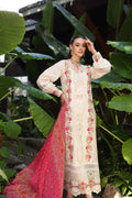 Noor by Saadia Asad | Luxury Chikankari Lawn24 | D12-B Cream Laser - House Of Hania