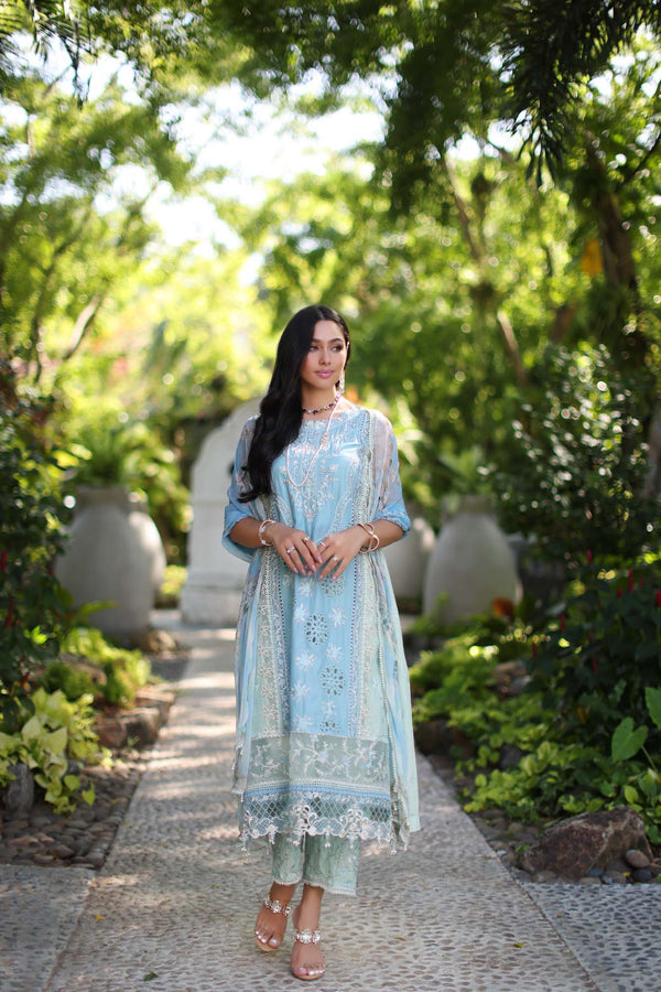 Noor by Saadia Asad | Luxury Chikankari Lawn24 | D2-A Geroze - House Of Hania