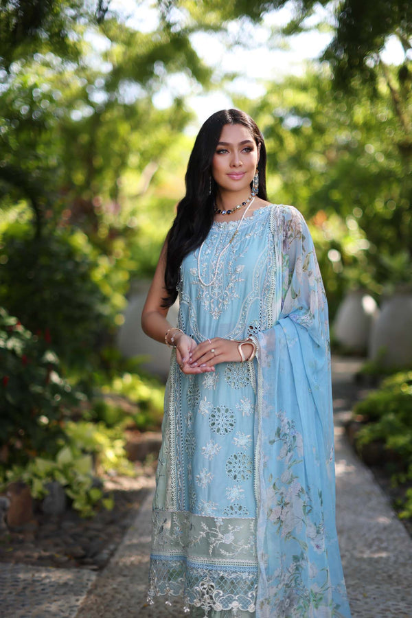 Noor by Saadia Asad | Luxury Chikankari Lawn24 | D2-A Geroze - House Of Hania