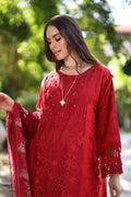 Noor by Saadia Asad | Luxury Chikankari Lawn24 | D2-B Red - House Of Hania