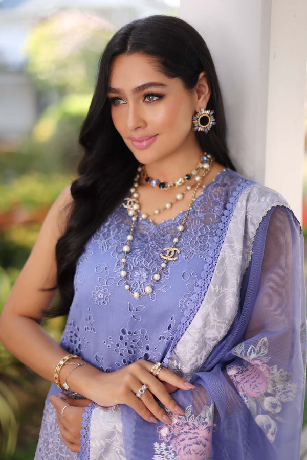 Noor by Saadia Asad | Luxury Chikankari Lawn24 | D9-B Purple - House Of Hania