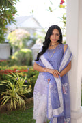 Noor by Saadia Asad | Luxury Chikankari Lawn24 | D9-B Purple - House Of Hania