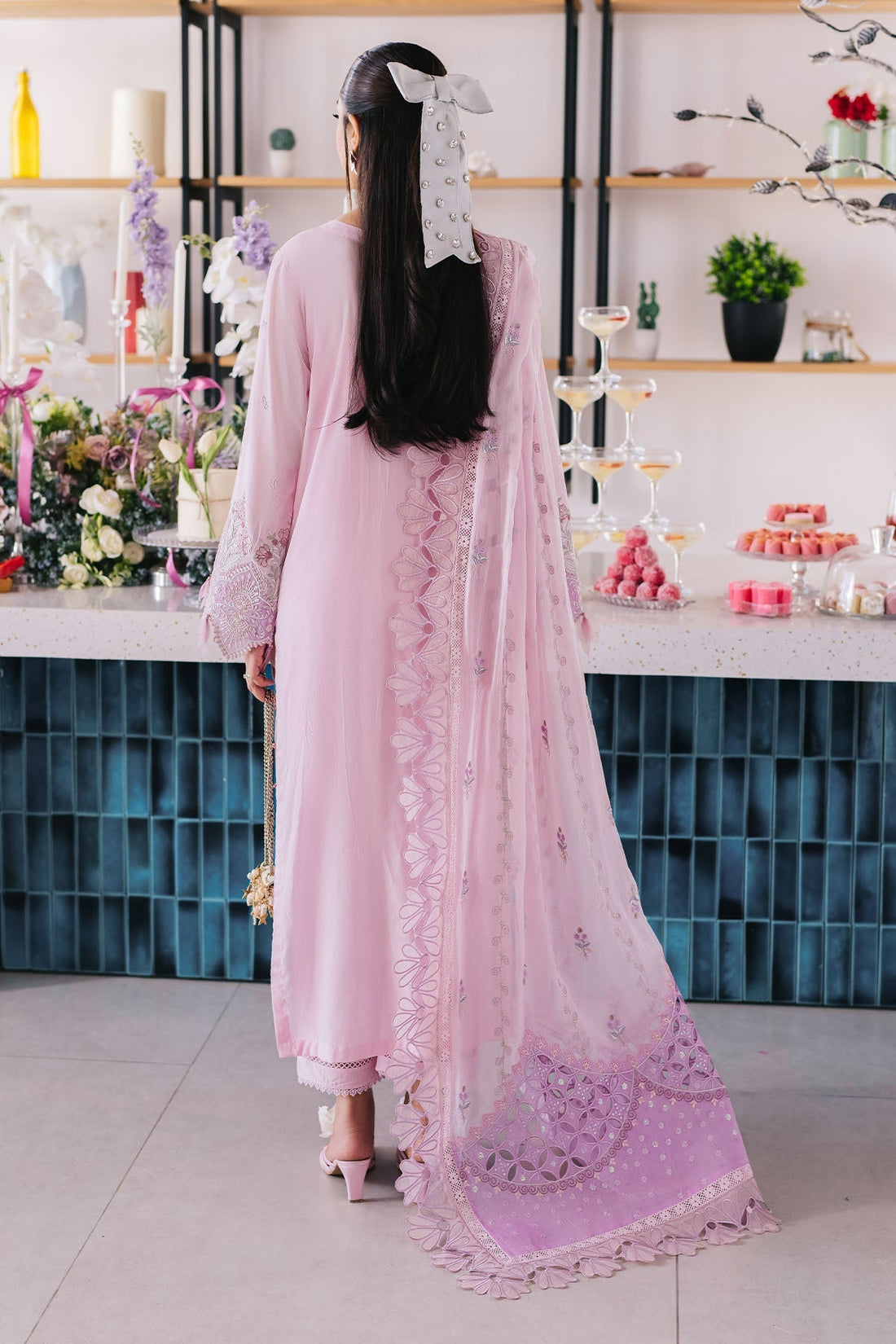 Nureh | Eid Escape Lawn | SPARKLE PINK NE-87 - House Of Hania