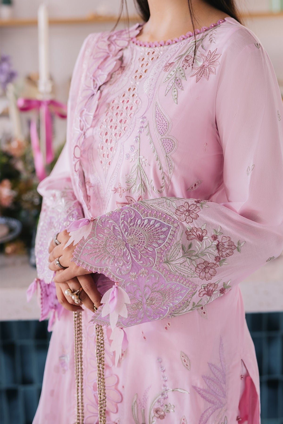 Nureh | Eid Escape Lawn | SPARKLE PINK NE-87 - House Of Hania
