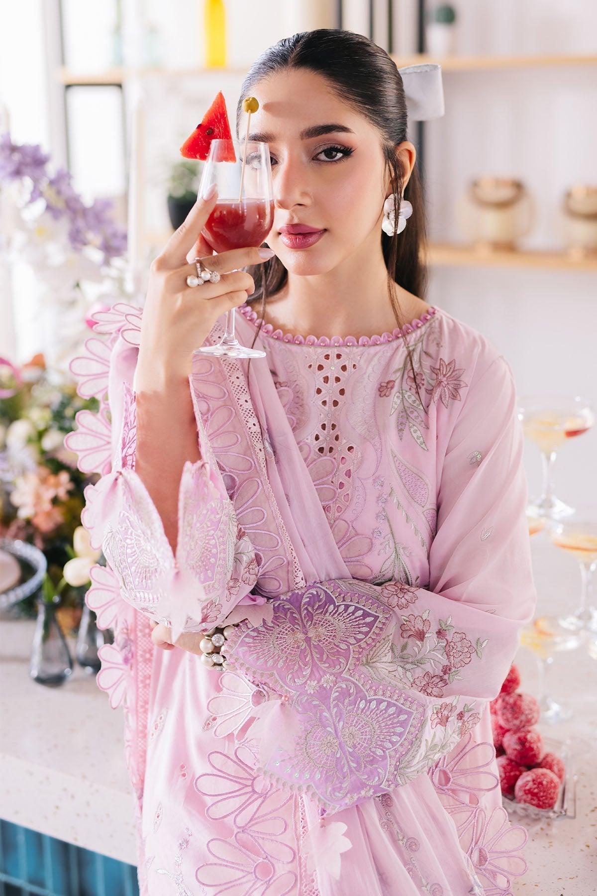 Nureh | Eid Escape Lawn | SPARKLE PINK NE-87 - House Of Hania