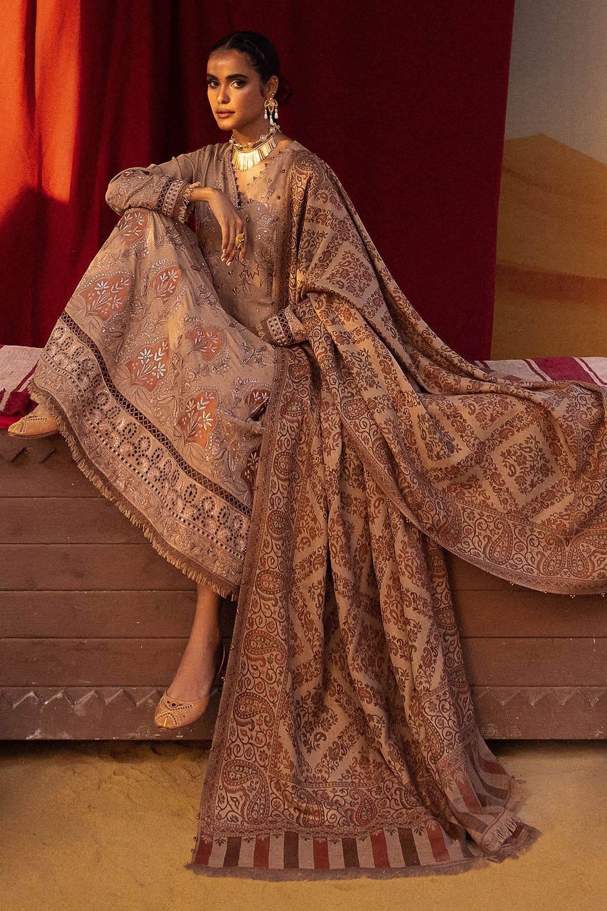 Nureh | Exclusive Shawls | NE-65 E - House Of Hania