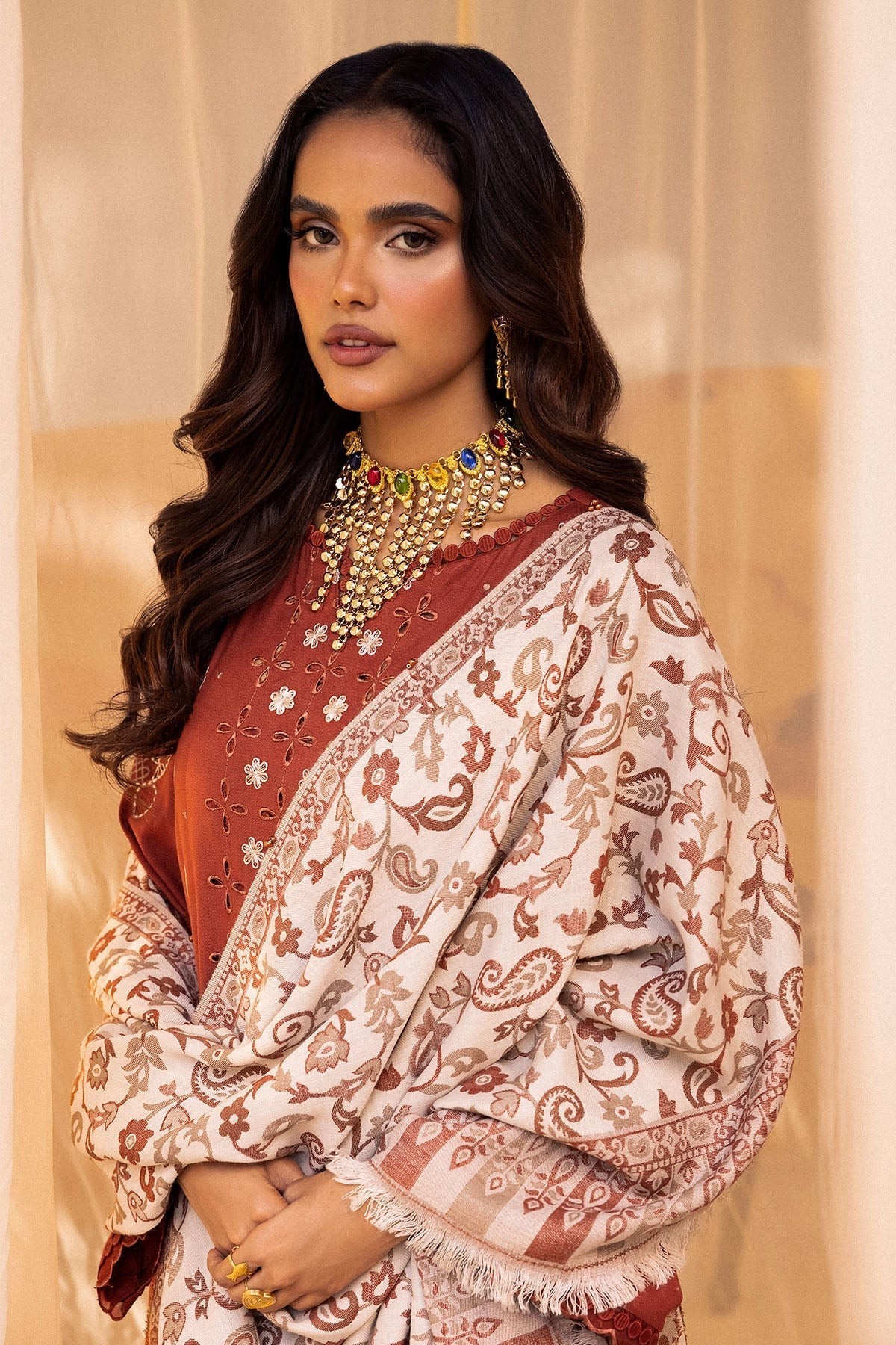 Nureh | Exclusive Shawls | NE-66 E - House Of Hania