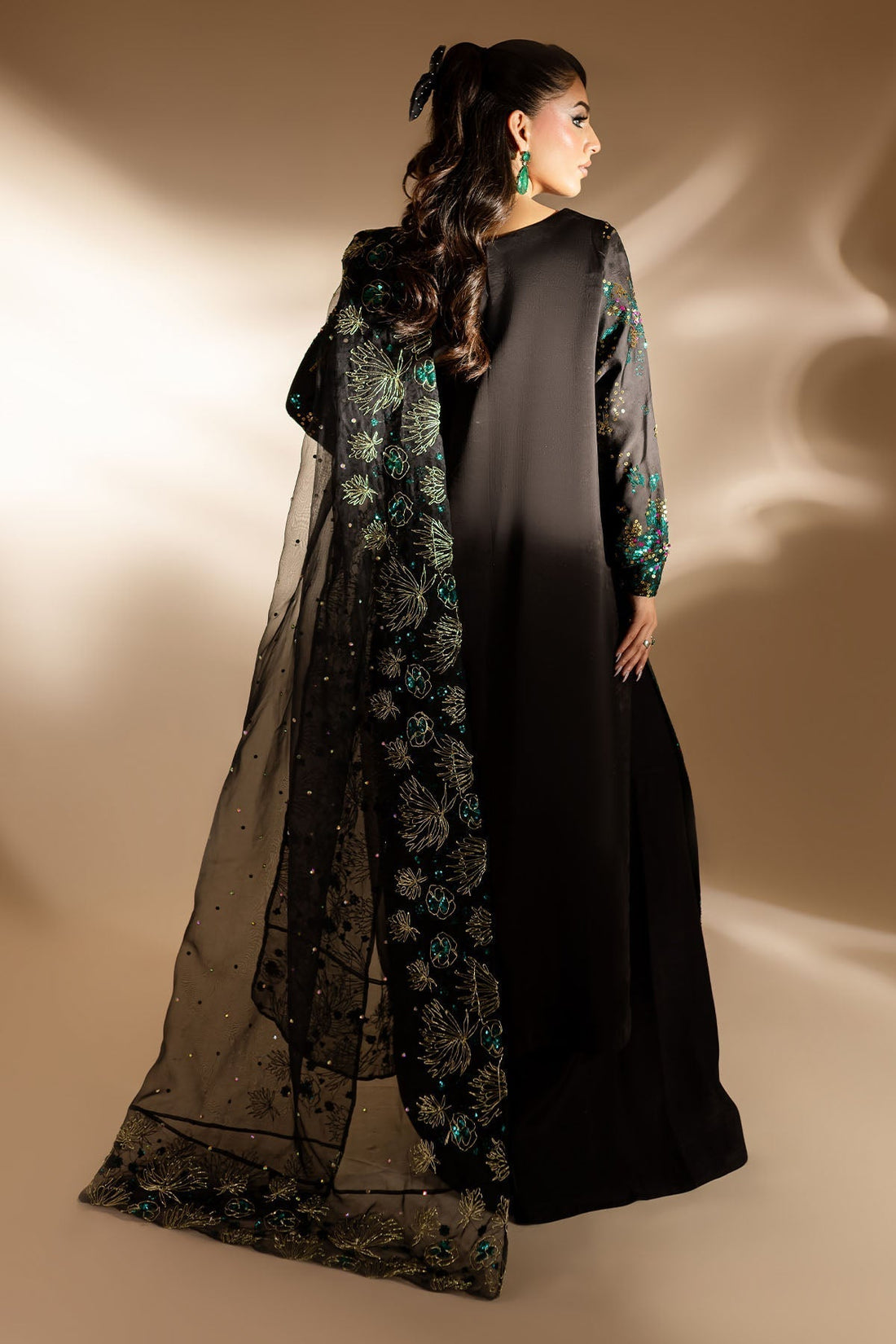 Nureh | Fancy Formals | TW-02 GOLDEN STARDUST - House Of Hania