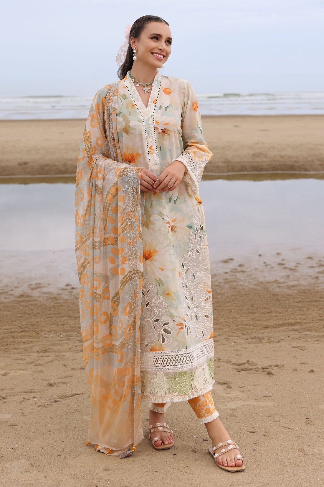 Nureh | Gardenia Embroidered Lawn 25 | NSG-169 - House Of Hania