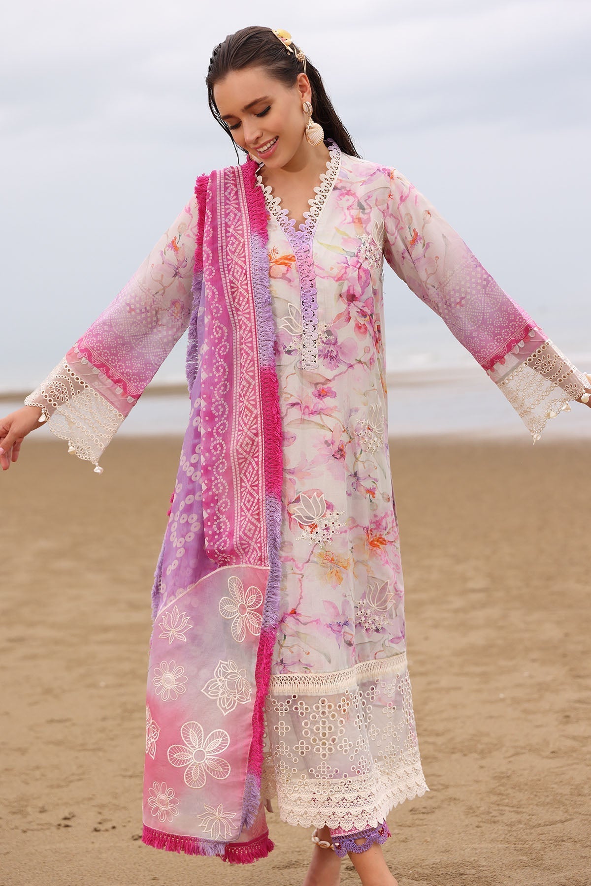 Nureh | Gardenia Embroidered Lawn 25 | NSG-172 - House Of Hania