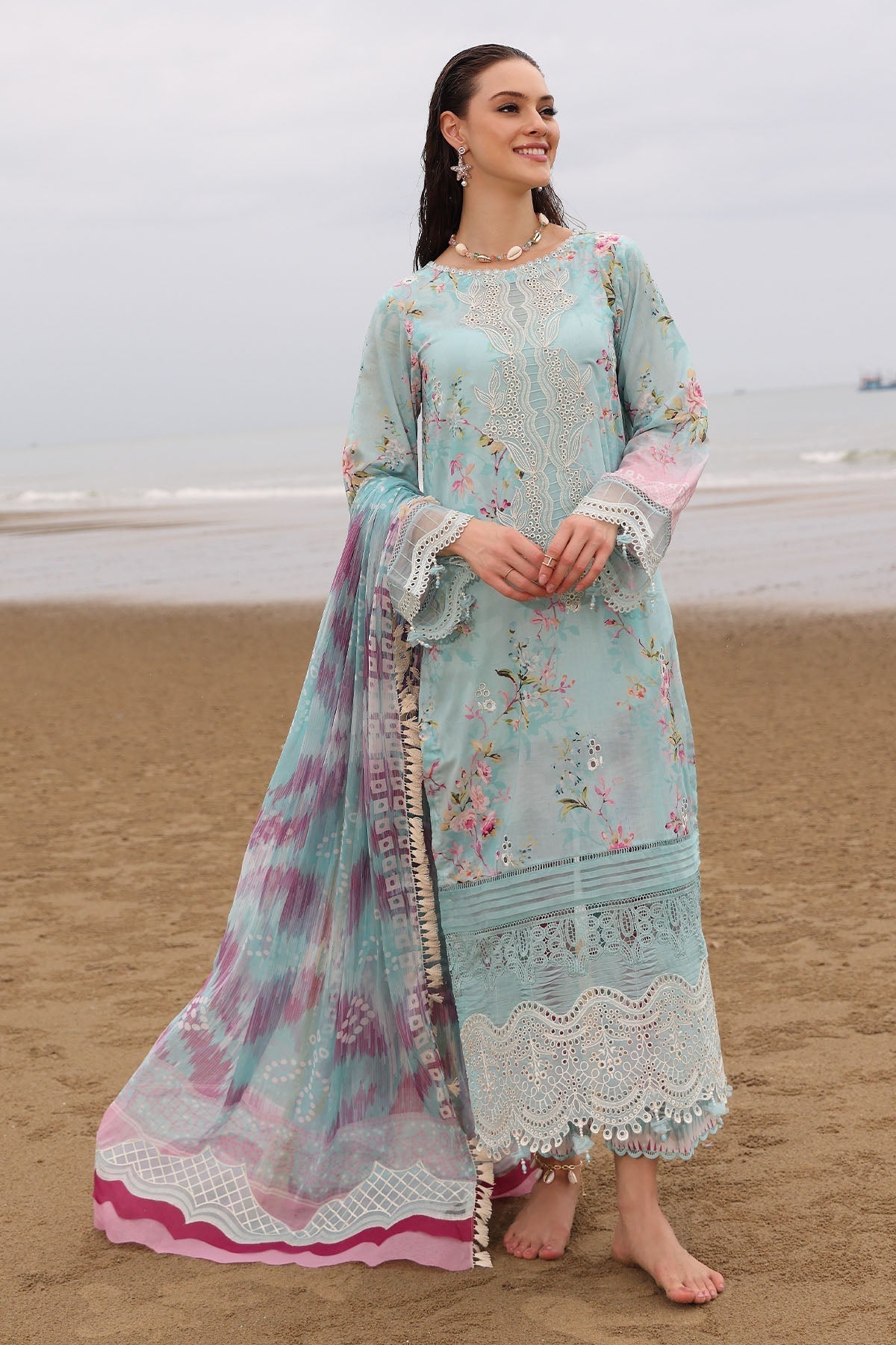 Nureh | Gardenia Embroidered Lawn 25 | NSG-173 - House Of Hania