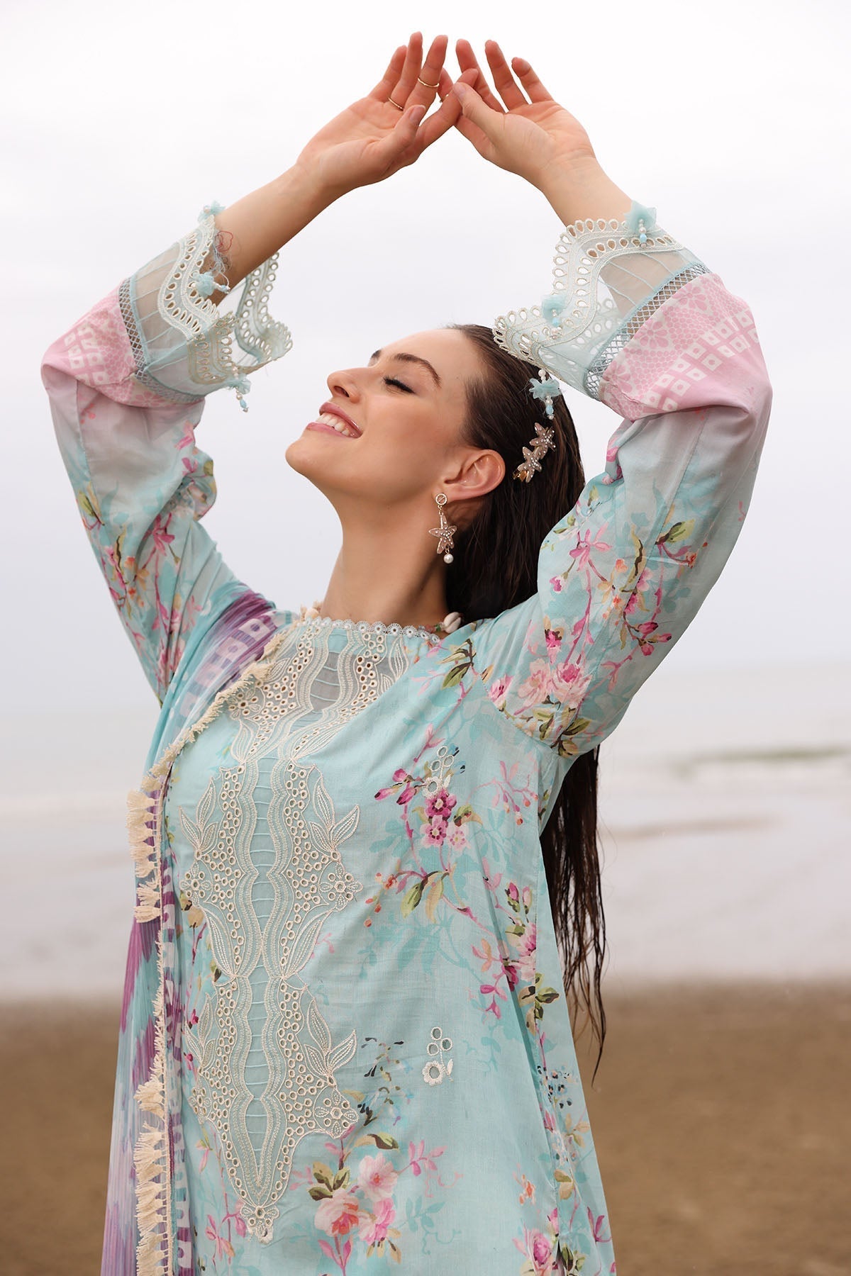 Nureh | Gardenia Embroidered Lawn 25 | NSG-173 - House Of Hania