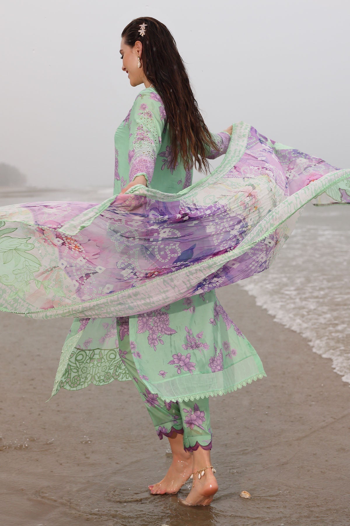 Nureh | Gardenia Embroidered Lawn 25 | NSG-174 - House Of Hania