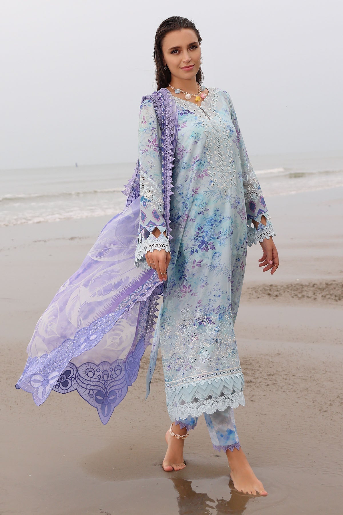 Nureh | Gardenia Embroidered Lawn 25 | NSG-176 - House Of Hania