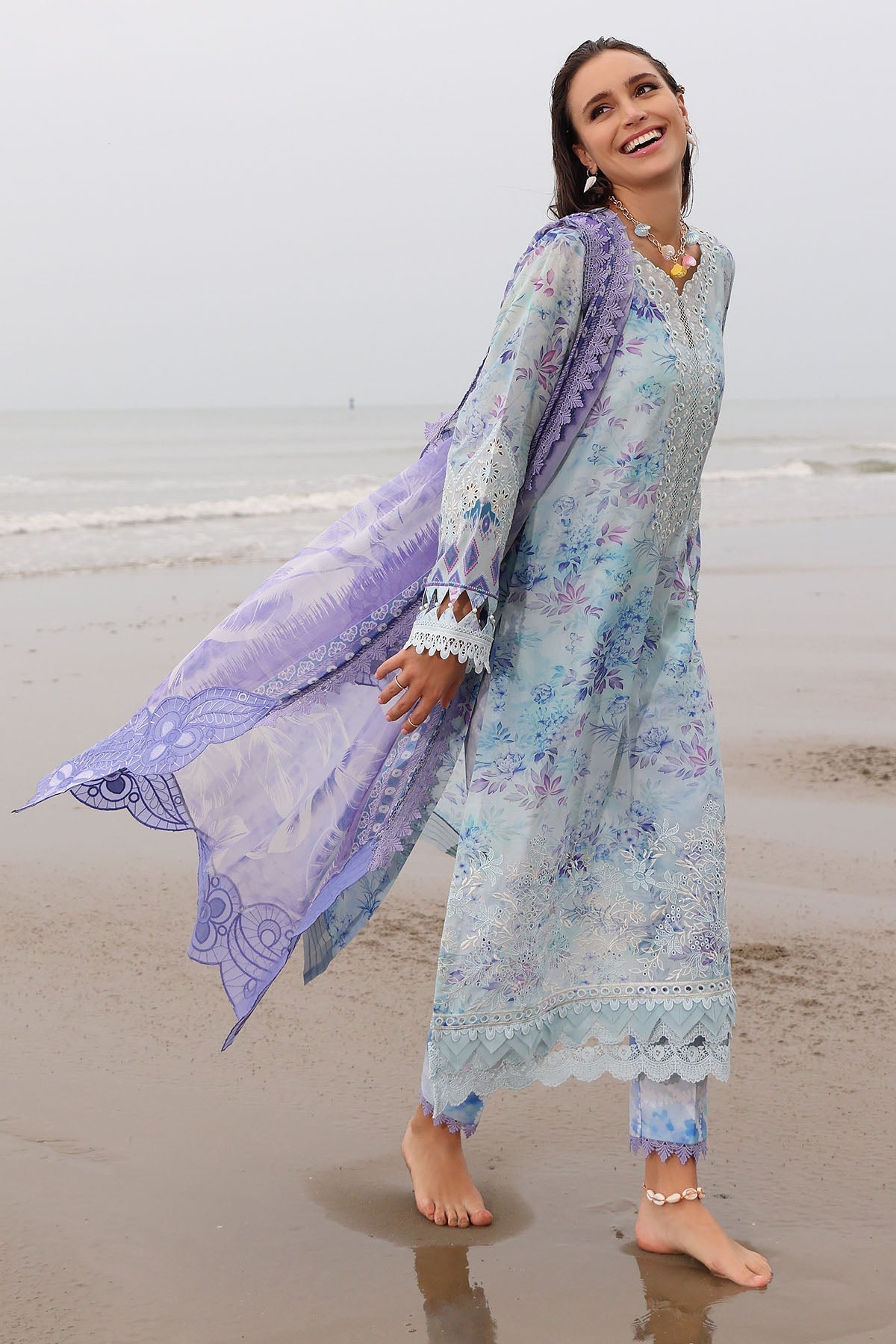 Nureh | Gardenia Embroidered Lawn 25 | NSG-176 - House Of Hania