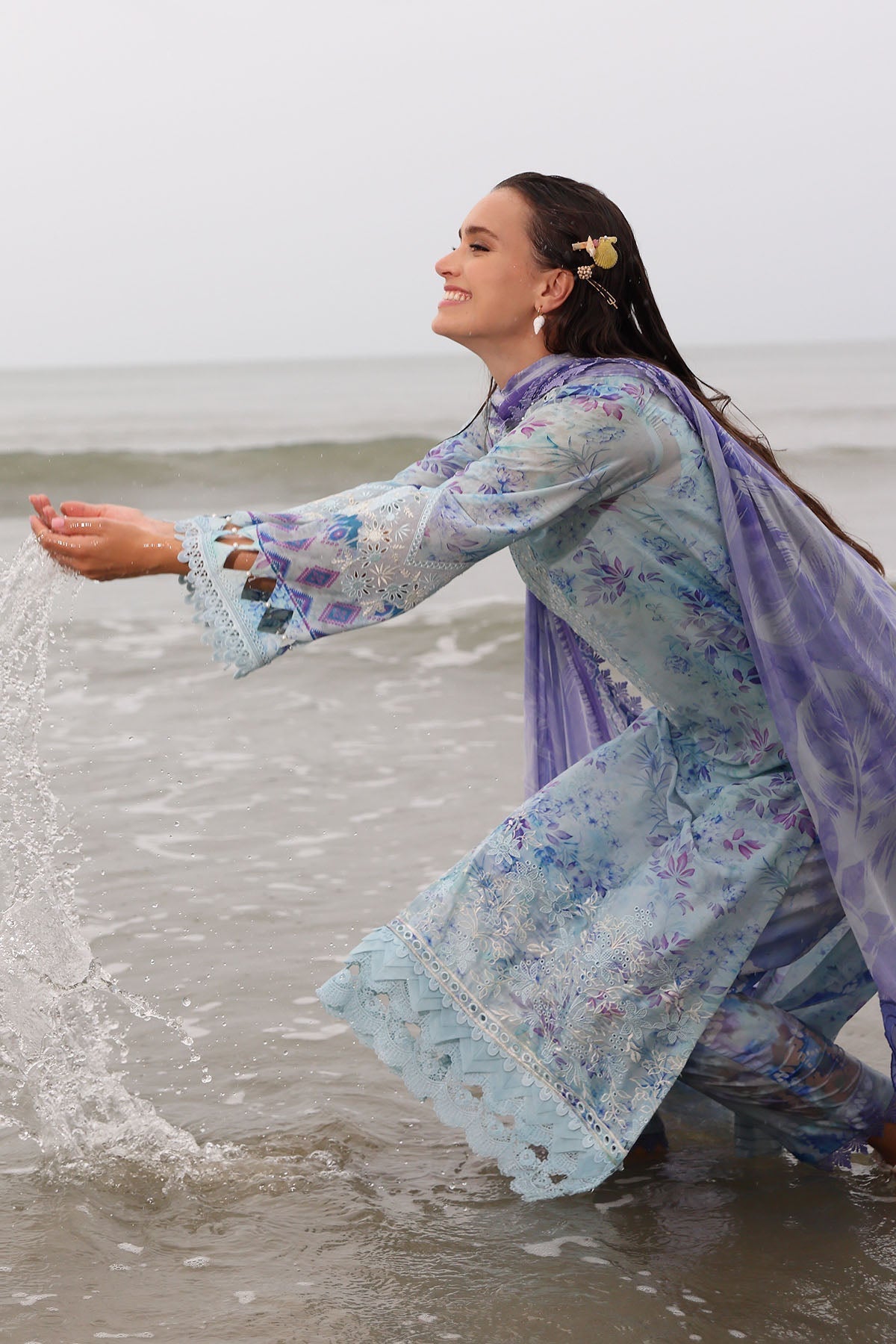 Nureh | Gardenia Embroidered Lawn 25 | NSG-176 - House Of Hania