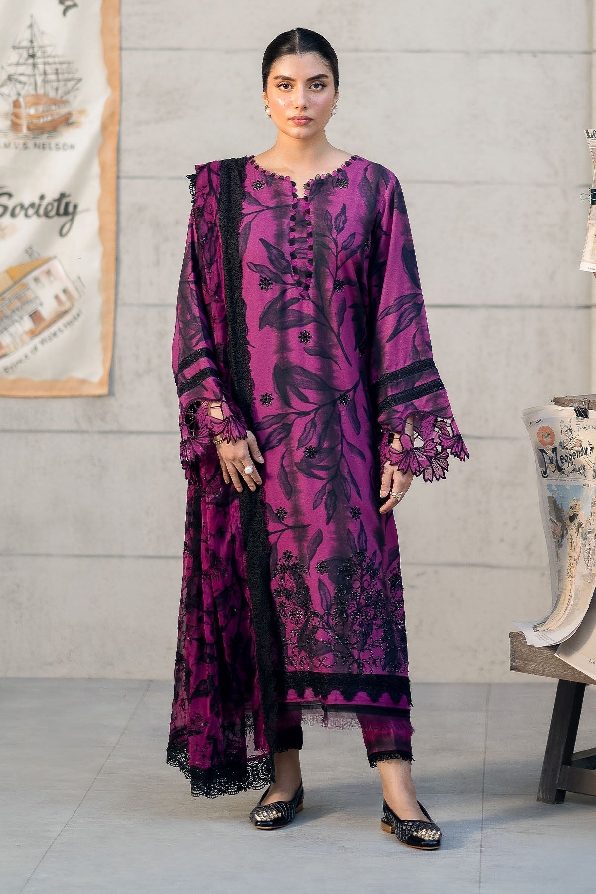 Nureh | Glam Girl Lawn | GL-23 - House Of Hania