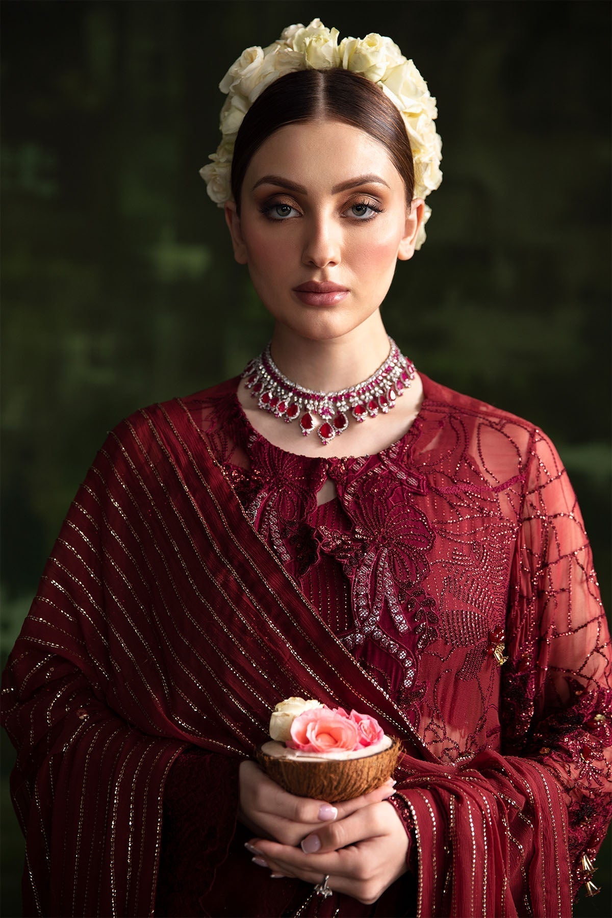 Nureh | Luxury Pret Formals | RUSSIAN RED - House Of Hania