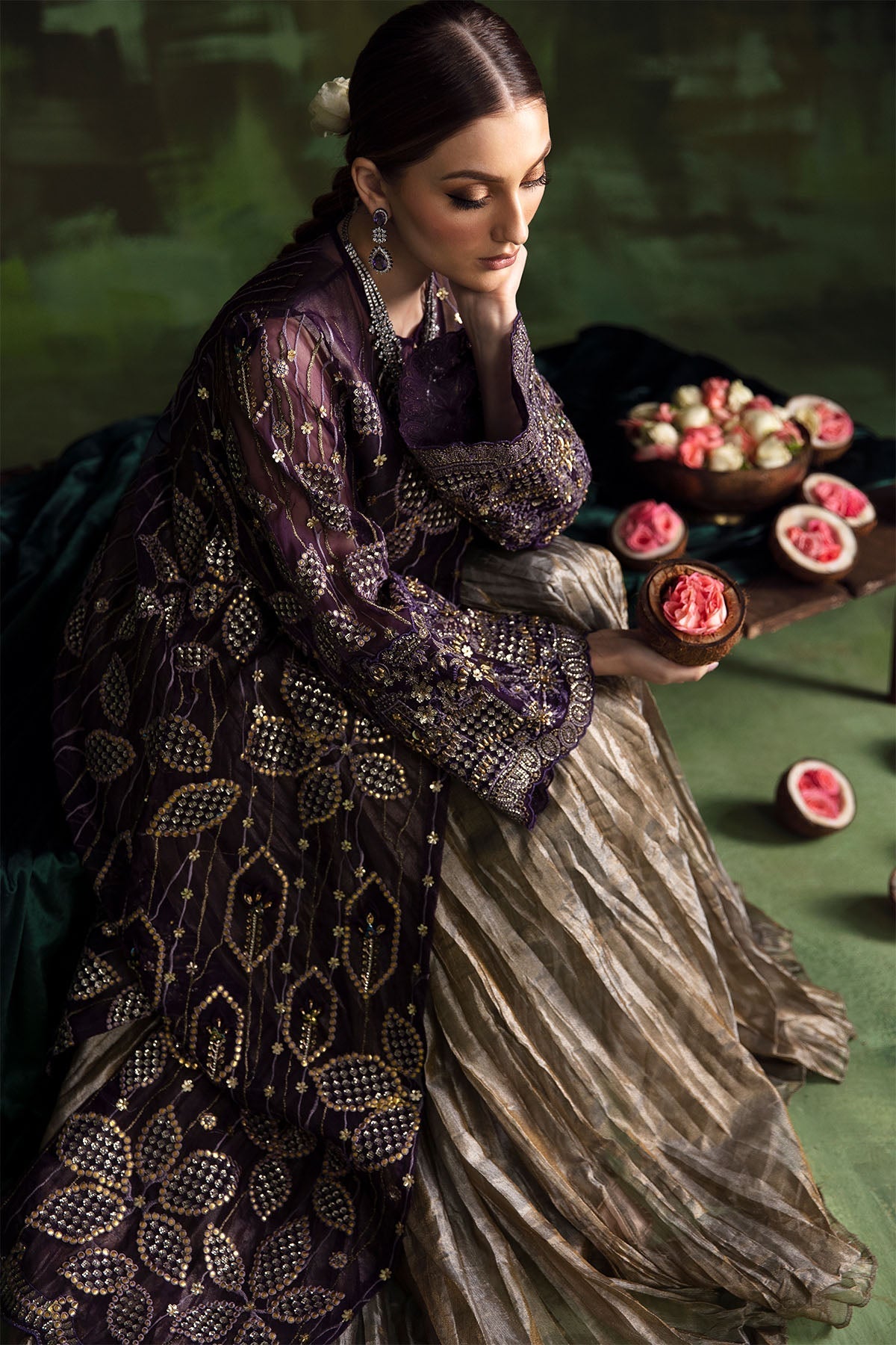 Nureh | Luxury Pret Formals | SEA FLOWER - House Of Hania