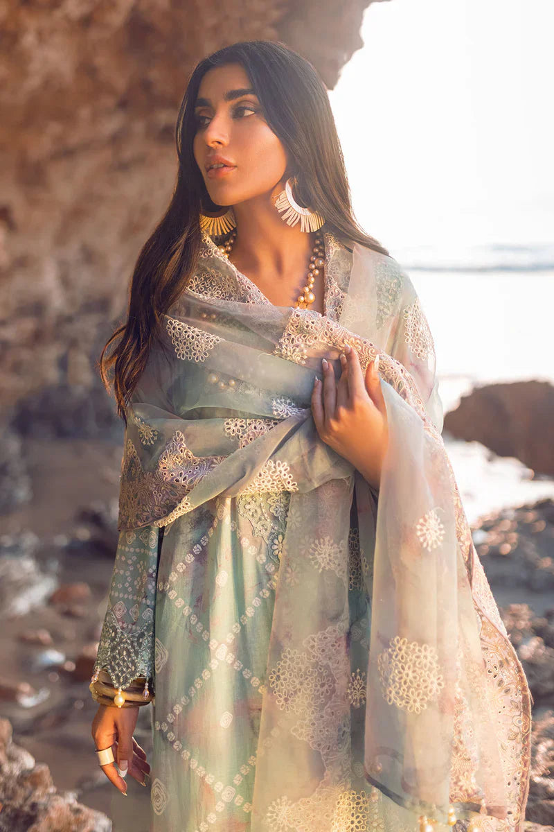 Nureh | Maya Lawn | Mint Dew - House Of Hania